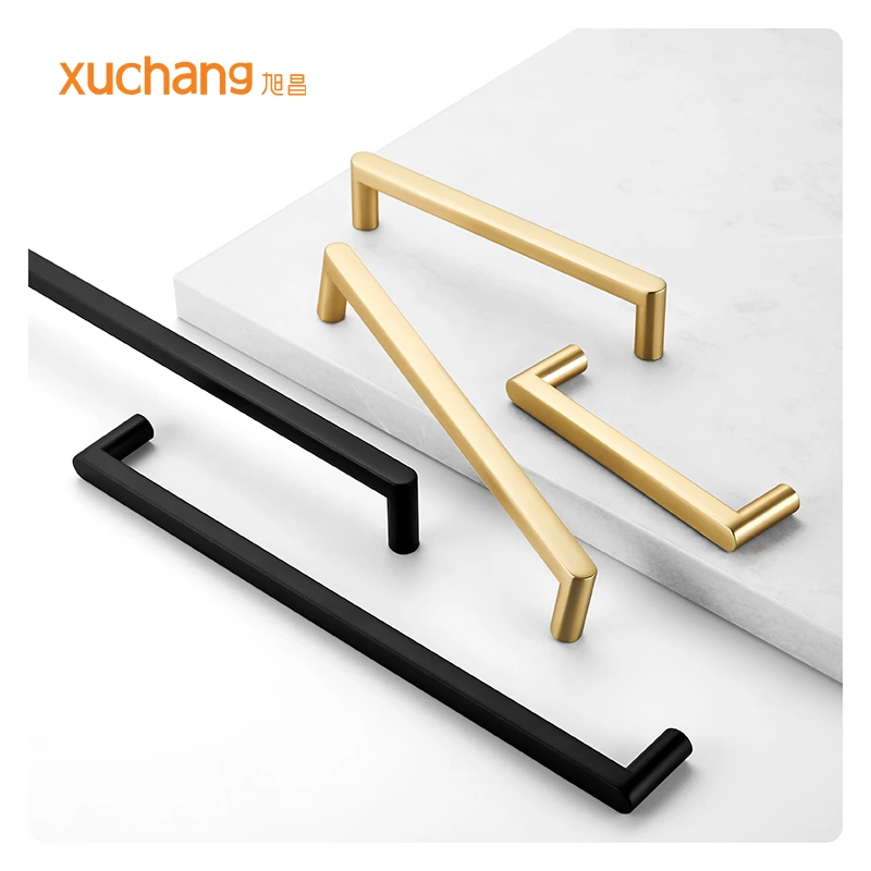Modern 96mm Square Brass Gold Black Zinc Alloy Handles Factory Kitchen Cabinet Drawer Pulls Bedroom Living Room Dresser Wardrobe