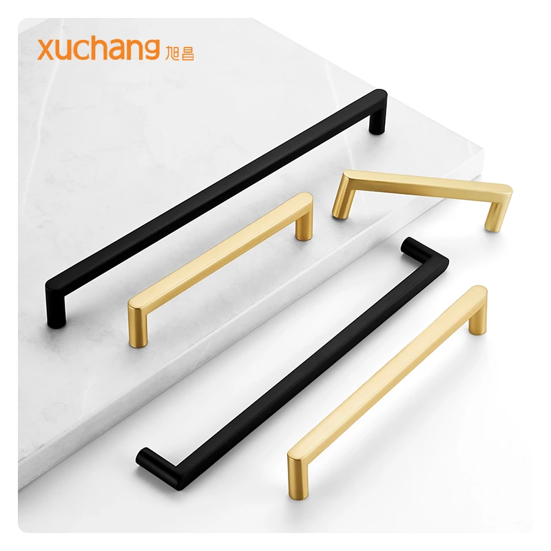 Modern 96mm Square Brass Gold Black Zinc Alloy Handles Factory Kitchen Cabinet Drawer Pulls Bedroom Living Room Dresser Wardrobe