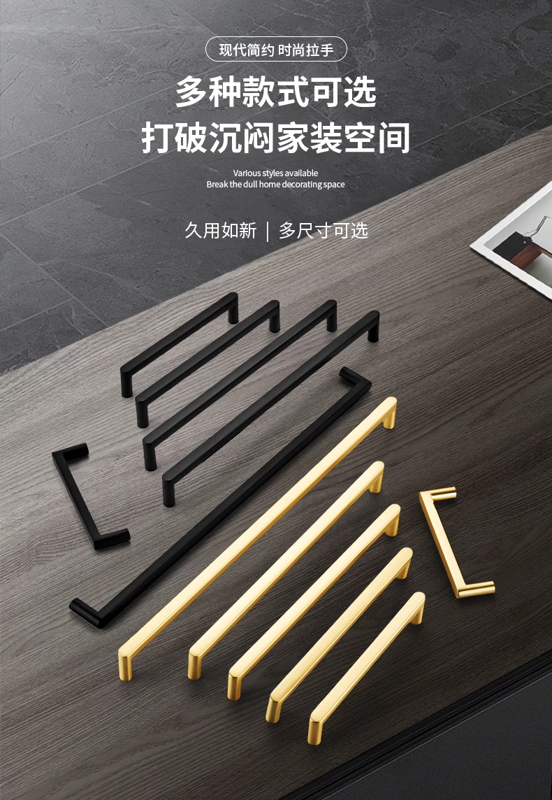 Modern 96mm Square Brass Gold Black Zinc Alloy Handles Factory Kitchen Cabinet Drawer Pulls Bedroom Living Room Dresser Wardrobe