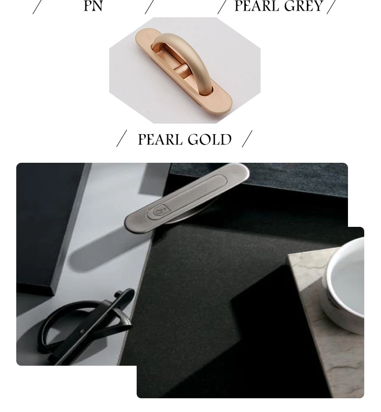 Best Selling Modern Zinc Alloy Concealed Door Handle for Bedroom Kitchen Cabinets Dresser Wardrobe Dining Versatile Drawer