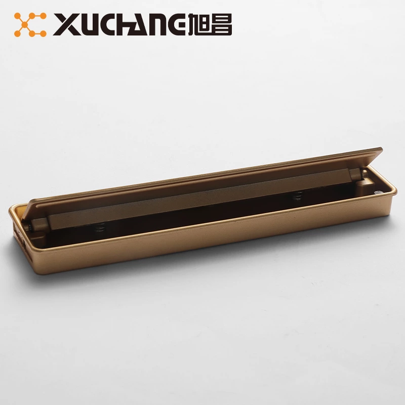 Fancy Minimalist Furniture Hardware Square Box Handle, Zinc Alloy Reversible Concealed Cabinet Door Handle