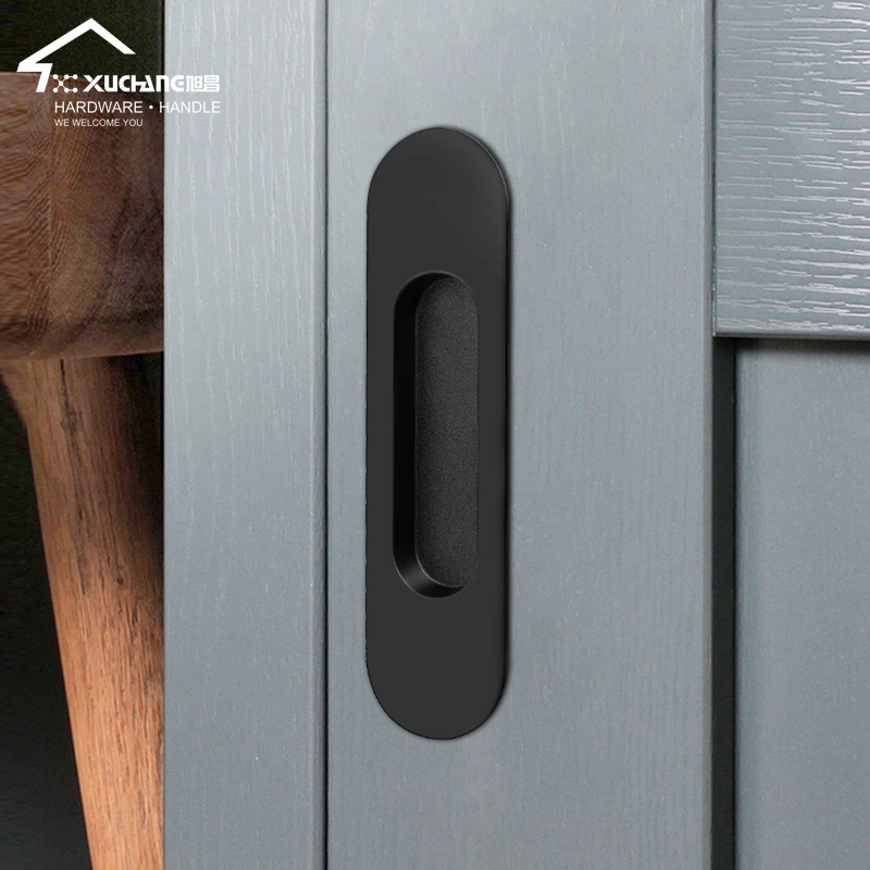 High Quality Black Zinc Alloy Invisible Hide Handle Flush Pull for Kitchen Bedroom Bathroom Outdoor Hotel Drawers Dressers