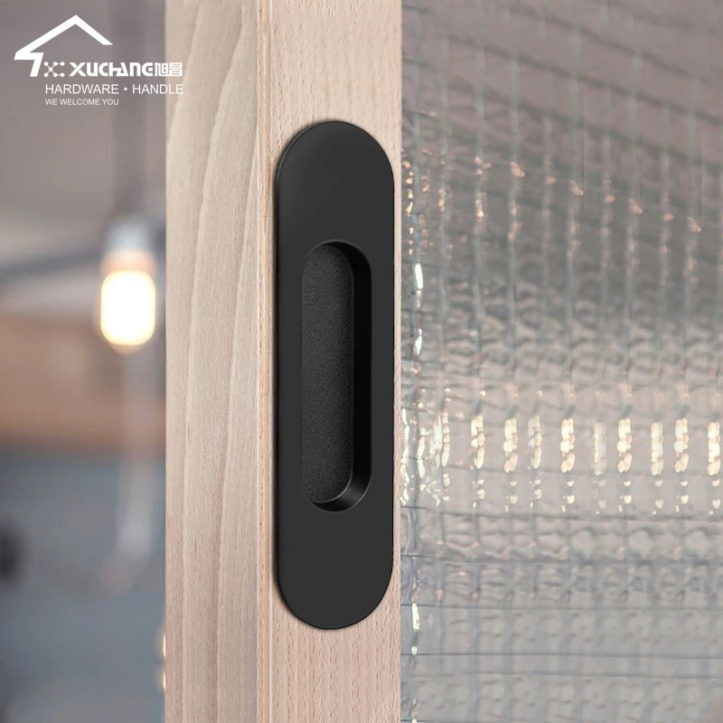 High Quality Black Zinc Alloy Invisible Hide Handle Flush Pull for Kitchen Bedroom Bathroom Outdoor Hotel Drawers Dressers