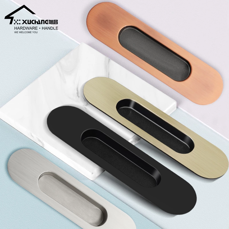 High Quality Black Zinc Alloy Invisible Hide Handle Flush Pull for Kitchen Bedroom Bathroom Outdoor Hotel Drawers Dressers