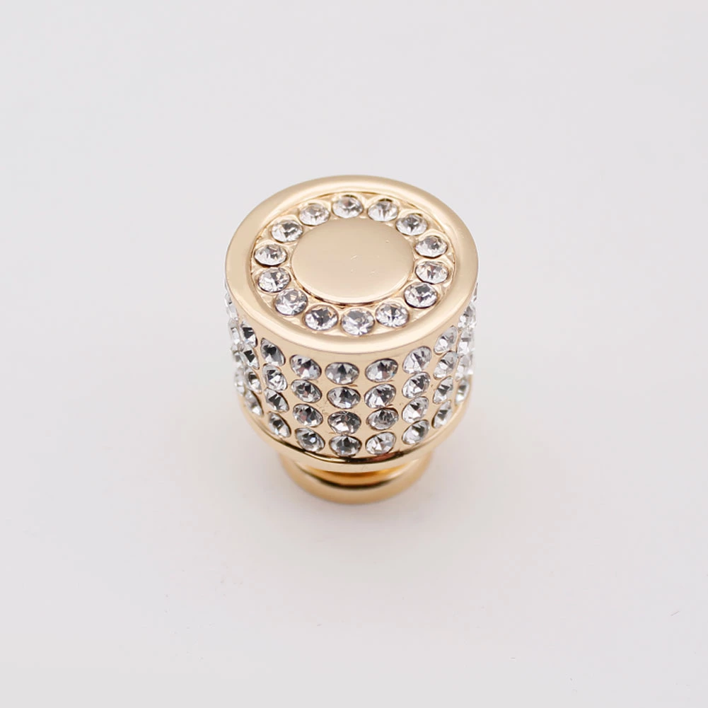Modern Crystal Knobs Zinc Alloy Cabinet Handles Flat Drawer Pulls Classic Furniture Hardware for Dresser Wardrobe Kitchen