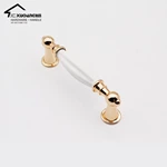 Classic Zinc Porcelain Ceramic 128mm Cabinet Handle for Kitchen Bedroom Bathroom Living Room Wardrobe & Dresser Door