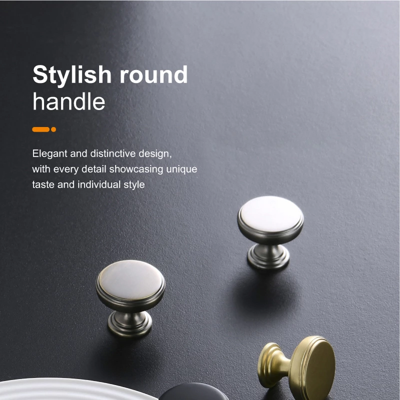 Simple Zinc Alloy Round Knob Cupboard Door Pulls Cabinet Handle Cabinet Handles and Knob