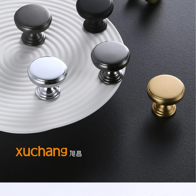Simple Zinc Alloy Round Knob Cupboard Door Pulls Cabinet Handle Cabinet Handles and Knob
