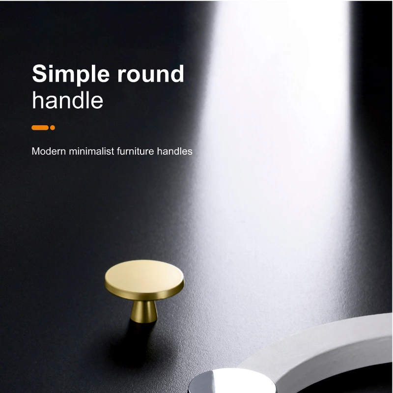 Gold Single Hole Modern Luxury Light Copper Black Nordic Aluminum Alloy Eco-Friendly Durable Furniture Handles Knobs for Kitchen