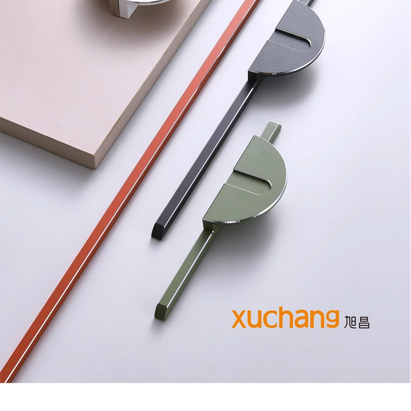 High Quality Half Aluminium Alloy Cabinet Handles Colorful Long Profile for Drawer Bedroom Living Room Aluminum Edge Pull