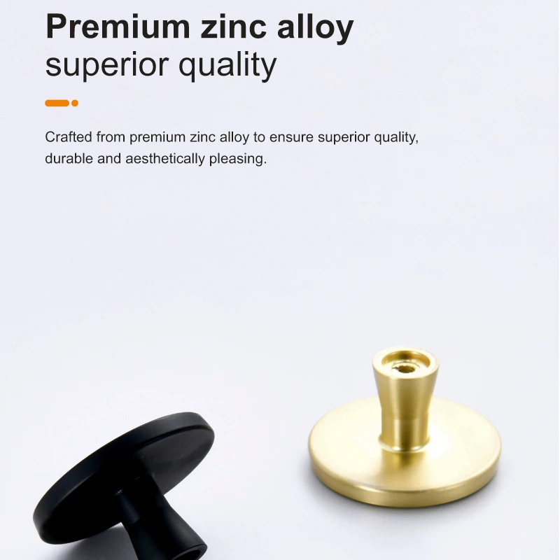 Gold Single Hole Modern Luxury Light Copper Black Nordic Aluminum Alloy Eco-Friendly Durable Furniture Handles Knobs for Kitchen