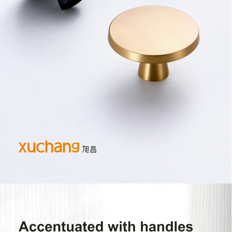 Gold Single Hole Modern Luxury Light Copper Black Nordic Aluminum Alloy Eco-Friendly Durable Furniture Handles Knobs for Kitchen