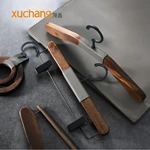 Supplier Wholesale Walnut Wooden Hanger Suit Hangers for Clothes Custom Solid Wood Hangers for Clothing