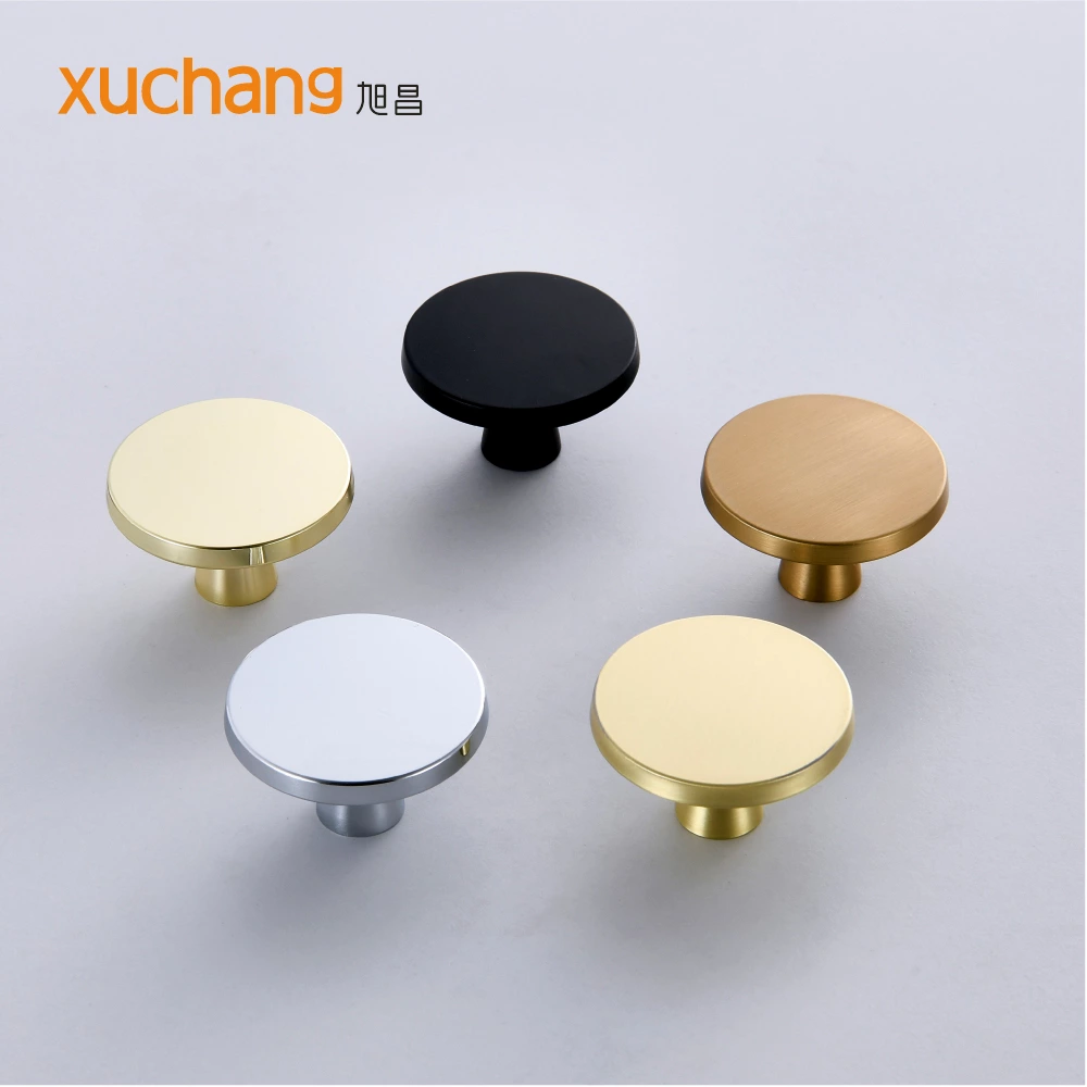 Gold Single Hole Modern Luxury Light Copper Black Nordic Aluminum Alloy Eco-Friendly Durable Furniture Handles Knobs for Kitchen