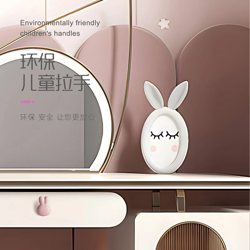 Cute Ceramic Animal Cabinet Knobs Bear Rabbit Shape Kids Drawer Pulls Decorative Furniture Handles for Nursery Wardrobe Cupboard