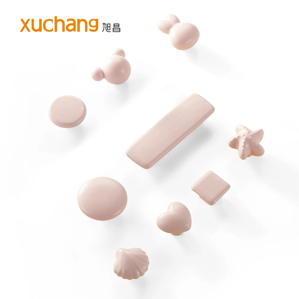 Cute Ceramic Animal Cabinet Knobs Bear Rabbit Shape Kids Drawer Pulls Decorative Furniture Handles for Nursery Wardrobe Cupboard