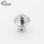 Hot Selling Precision-Cut Crystal Cabinet Knobs Handles Diamond-Covered Pull for Kitchen & Bedroom Drawers
