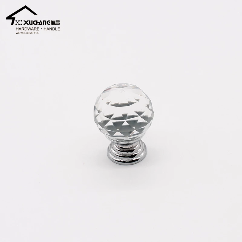 Hot Selling Precision-Cut Crystal Cabinet Knobs Handles Diamond-Covered Pull for Kitchen & Bedroom Drawers