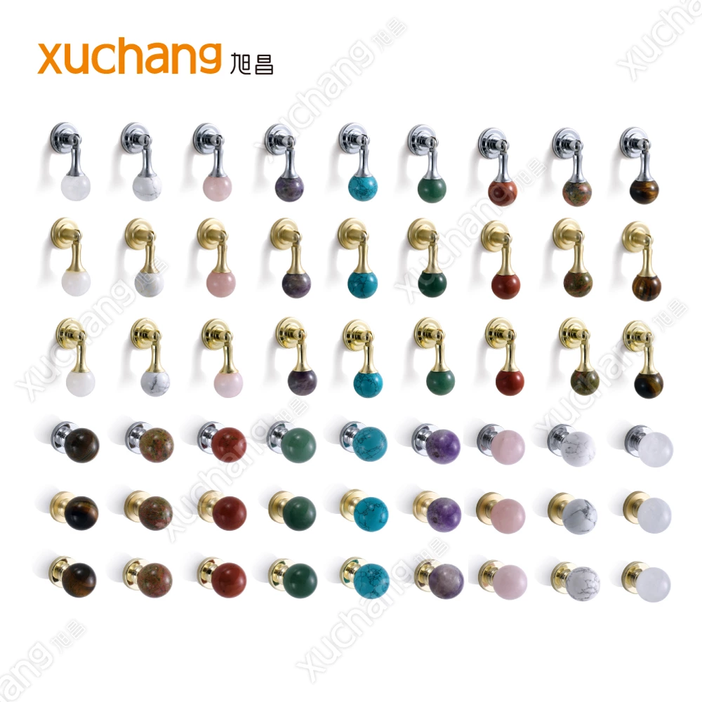 New Arrival Zinc Alloy and Original Stone Furniture Handles in Multiple Colors and Styles