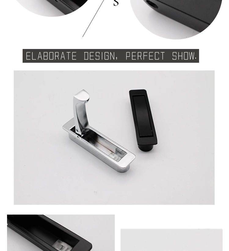 New Design Concealed Pull Handle Zinc Square Chrome Furniture Hardware for Kitchen Cabinets Drawers Wardrobes Bedrooms