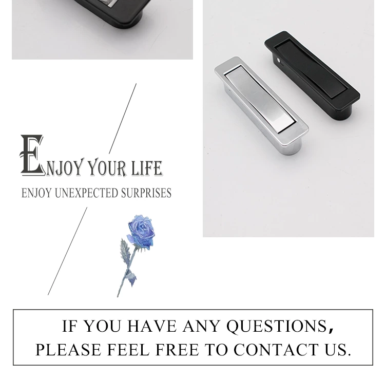 New Design Concealed Pull Handle Zinc Square Chrome Furniture Hardware for Kitchen Cabinets Drawers Wardrobes Bedrooms