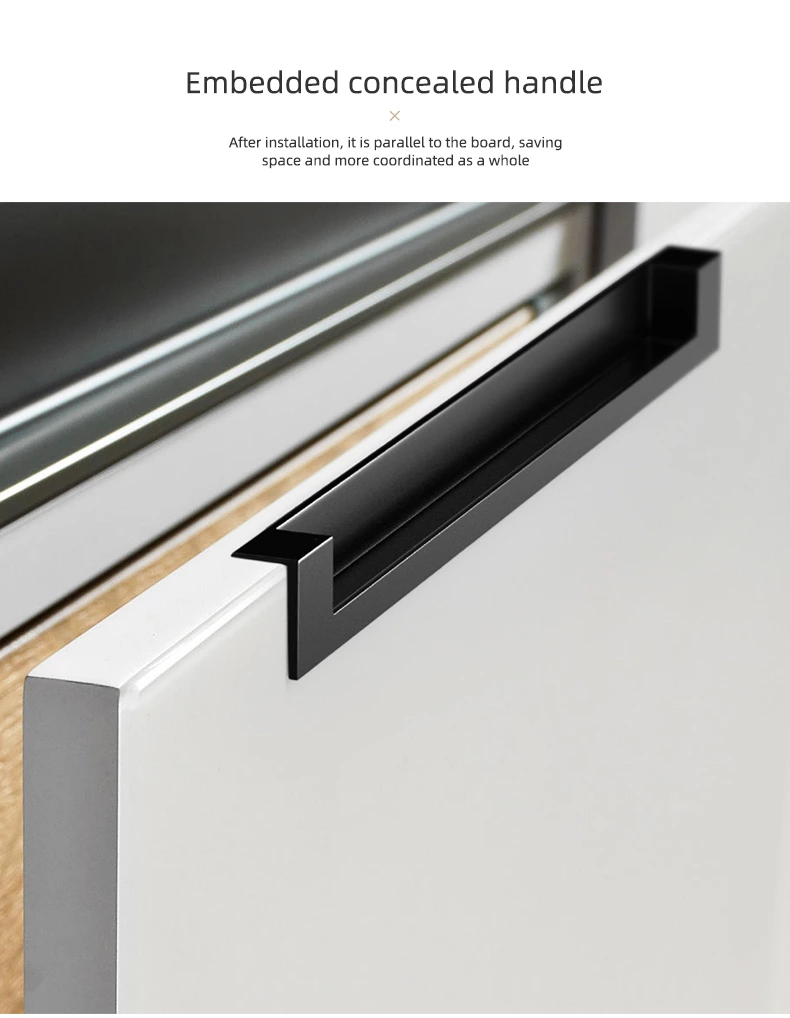 Xuchang Hardware Concealed Cabinet Handles Zinc Living Room/Kitchen/Dresser/Warehouse Drawer Recessed Pulls for Hotels Bedrooms