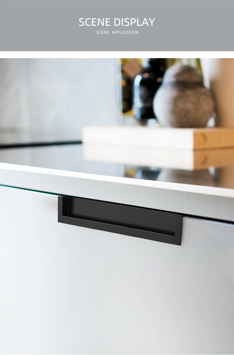 Xuchang Hardware Concealed Cabinet Handles Zinc Living Room/Kitchen/Dresser/Warehouse Drawer Recessed Pulls for Hotels Bedrooms