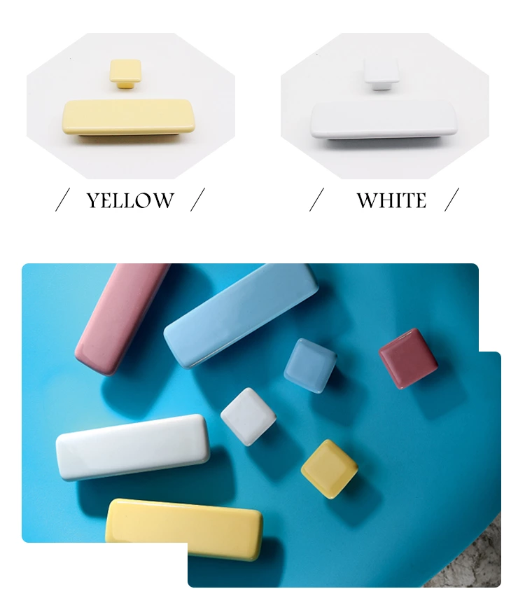 Cute Modern Cartoon Ceramic Handles and Knobs for Kitchen Cabinets Colorful Drawer Pulls for Kids' Bedroom and Wardrobe Use