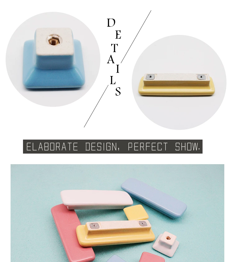 Cute Modern Cartoon Ceramic Handles and Knobs for Kitchen Cabinets Colorful Drawer Pulls for Kids' Bedroom and Wardrobe Use