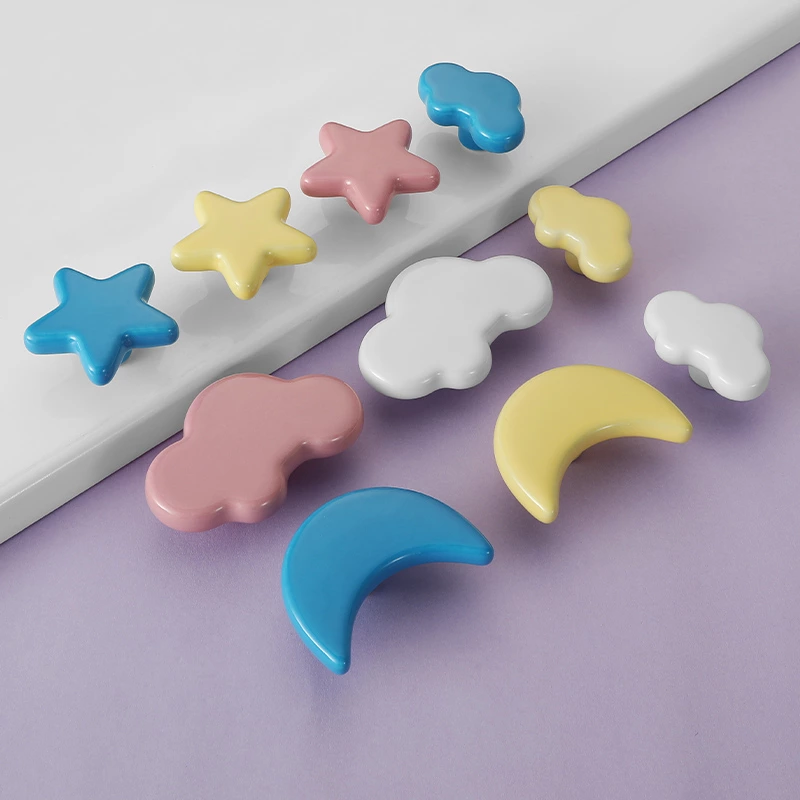 Solid Ceramic Cabinet Knob Handmade Modern Design for Kids for Dresser Drawer Wardrobe Outdoor Furniture and Living Room