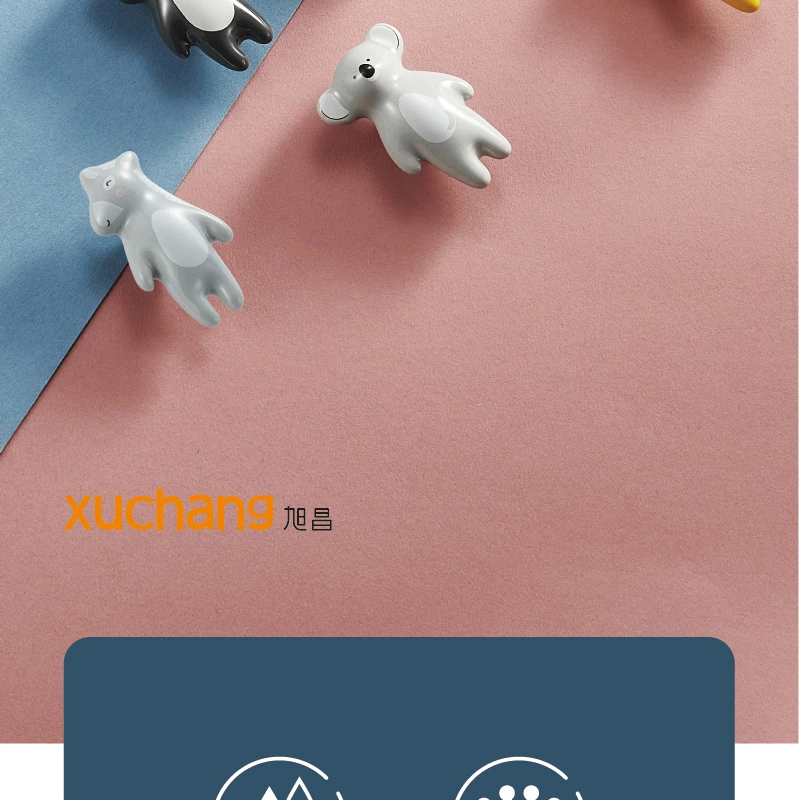 Animal Shaped Ceramic Drawer Pulls - Cute Cartoon Cabinet Knobs for Kids' Room, Kitchen & Bathroom - Colorful Modern Handles
