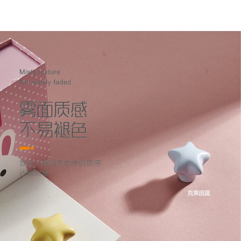 Modern Cute Cartoon Ceramic Handles Colorful Ceramic Drawer Pulls Knobs for Kitchen Cabinets Bathroom Living Room Dining Kids'