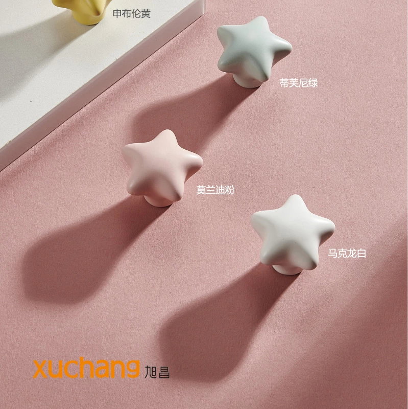 Modern Cute Cartoon Ceramic Handles Colorful Ceramic Drawer Pulls Knobs for Kitchen Cabinets Bathroom Living Room Dining Kids'
