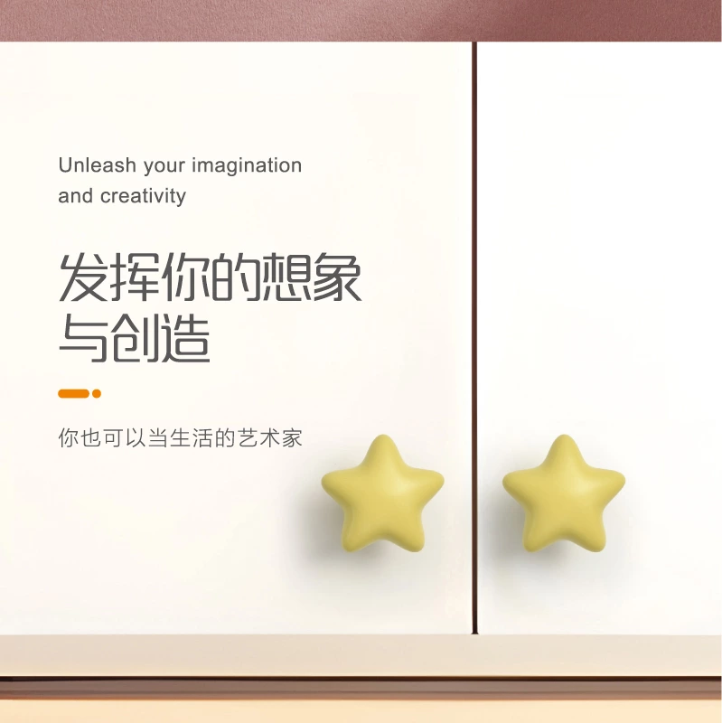 Modern Cute Cartoon Ceramic Handles Colorful Ceramic Drawer Pulls Knobs for Kitchen Cabinets Bathroom Living Room Dining Kids'
