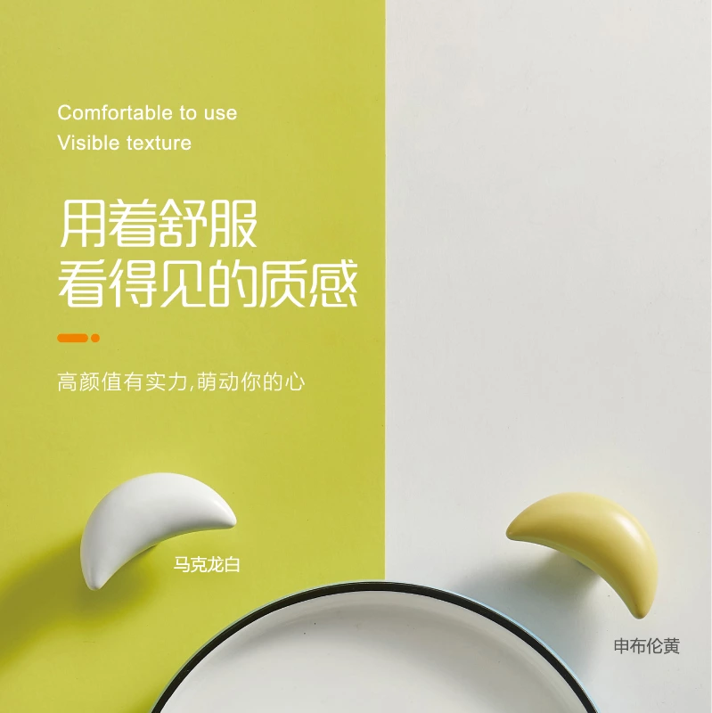 Modern Cute Cartoon Ceramic Handles Colorful Ceramic Drawer Pulls Knobs for Kitchen Cabinets Bathroom Living Room Dining Kids'