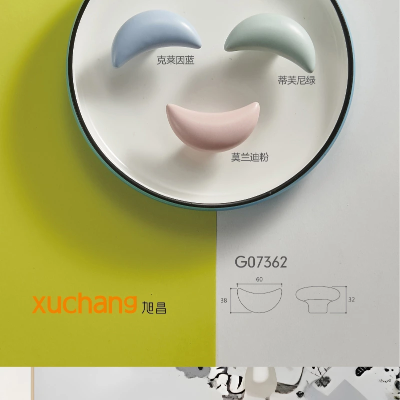 Modern Cute Cartoon Ceramic Handles Colorful Ceramic Drawer Pulls Knobs for Kitchen Cabinets Bathroom Living Room Dining Kids'