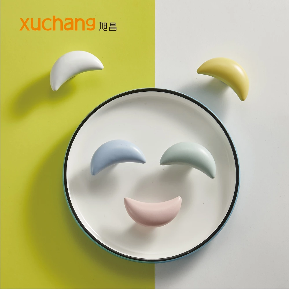 Modern Cute Cartoon Ceramic Handles Colorful Ceramic Drawer Pulls Knobs for Kitchen Cabinets Bathroom Living Room Dining Kids'