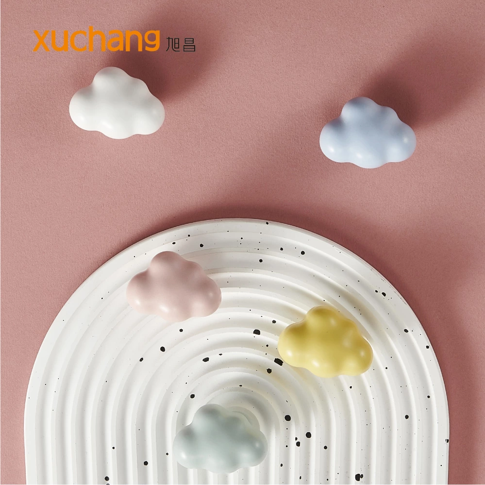 Modern Cute Cartoon Ceramic Handles Colorful Ceramic Drawer Pulls Knobs for Kitchen Cabinets Bathroom Living Room Dining Kids'