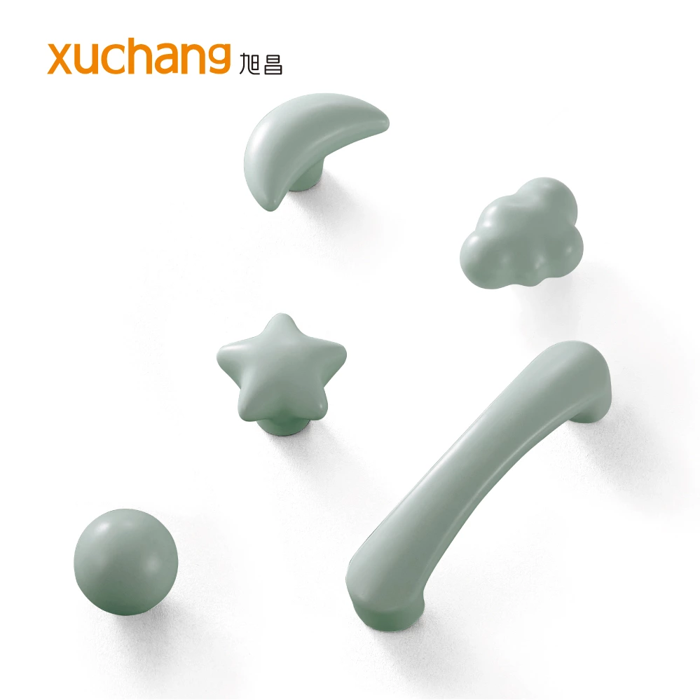 Modern Cute Cartoon Ceramic Handles Colorful Ceramic Drawer Pulls Knobs for Kitchen Cabinets Bathroom Living Room Dining Kids'